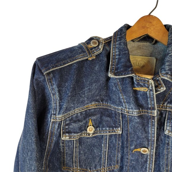 Helium Denim Mens Unisex Jacket Medium Quilt Patchwork Detail 100% cotton Indigo - Picture 5 of 10